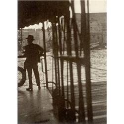 LÁSZLÓ MOHOLY-NAGY, (American, b. Hungary, 1895-1946), PONT TRANSBORDEUR, IN THE RAIN, MARSEILLE,...