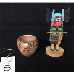 Vintage Hopi Pot and Crow Mother Kachina