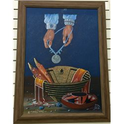 Vintage Michael Chiago (Tohono O’odham) Original Painting