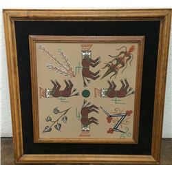 Nicely Framed Navajo Sandpainting