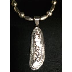 Vintage Sterling and White Buffalo Necklace