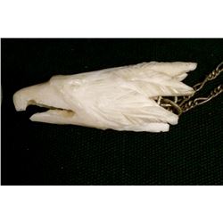 Vintage Eagle Necklace of Carved Antler