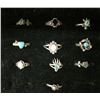 Image 1 : Group of 10 Navajo Style Sterling Rings