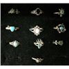 Image 2 : Group of 10 Navajo Style Sterling Rings
