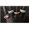 Image 2 : Group of 4 Vintage Inlay Rings