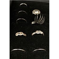 Group of 9 Silver Rings