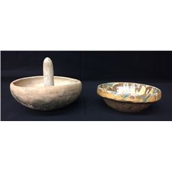 Pair of Antique Pottery Bowls