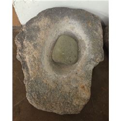 Stone Mano and Metate (Antique Corn Grinder)