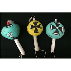Group of 3 Hopi Gourd Rattles