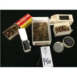 Group of 9mm Bullets and .22 Pellets