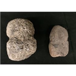 Pair of Prehistoric Stone Hammer / Axes From Museum