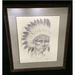 Original Indian Chief Pencil Art