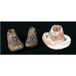 Moccasin and Cowboy Hat Pottery