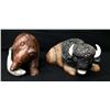 Image 1 : Buffalo and Bear Statue Lot