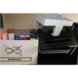 BOX OF OFFICE SUPPLIES