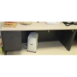 LARGE GREY & BLACK OFFICE DESK