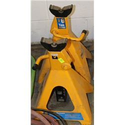 PAIR OF POWERFIST YELLOW 6 TON JACK STANDS