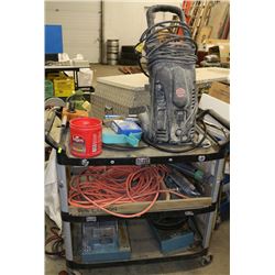 3-TIERED ROLLING TOOL TROLLEY W/ CONTENTS