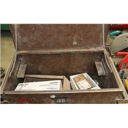 LARGE METAL TOOL CHEST W/ CONTENTS