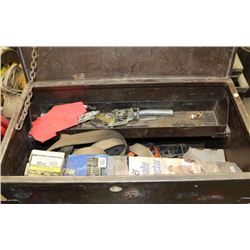 LARGE METAL TOOL CHEST W/ CONTENTS