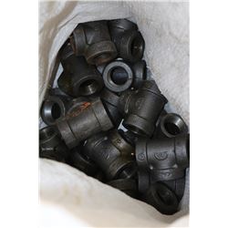 BAG W/ 20- 1" X 1" X 1" CAST IRON TEE
