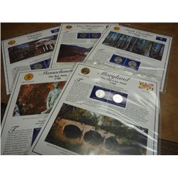 ALL 5-2000 P & D 50 STATE QUARTERS UNC ON CARDS AS SHOWN