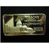 Image 1 : 1 TROY OZ .999 FINE SILVER INGOT GOLD PLATED MISSOURI