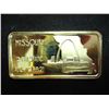 Image 2 : 1 TROY OZ .999 FINE SILVER INGOT GOLD PLATED MISSOURI