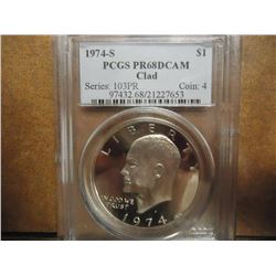 1974-S IKE DOLLAR PCGS PR68 DCAM
