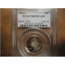1990-S WASHINGTON QUARTER PCGS PR69 DCAM