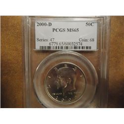 2000-D KENNEDY HALF DOLLAR PCGS MS65