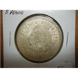 1947 MEXICO SILVER 5 PESO .8680 OZ. ASW