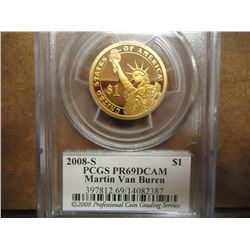2008-S VAN BUREN DOLLAR PCGS PR69 DCAM