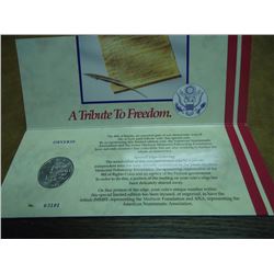 1993 BILL OF RIGHTS UNC SILVER HALF DOLLAR FREEDOM PACK, LIMITED EDITION, SPECIALLY NUMBERED ON THE 