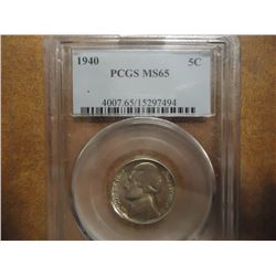 1940 JEFFERSON NICKEL PCGS MS65