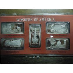 5-1 TROY OZ .999 FINE SILVER INGOTS HAMILTON MINT GOLDEN SPIKE HISTORIC SITE, WILLIAMSBURG, AIR FORC