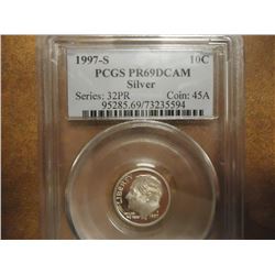 1997-S SILVER ROOSEVELT DIME PCGS PR69 DCAM