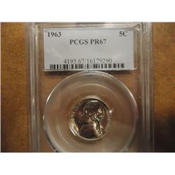 1963 JEFFERSON NICKEL PCGS PR67