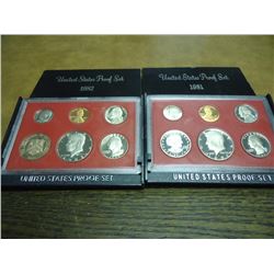 1981 & 1992 US PROOF SETS (WITH BOXES)