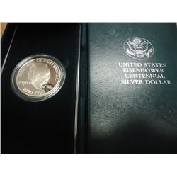 1990-P EISENHOWER CENTENNIAL PF SILVER DOLLAR ORIGINAL US MINT PACKAGING