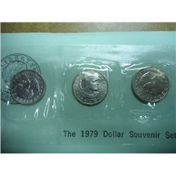 1979 P/D/S SBA DOLLAR SOUVENIR SET ORIGINAL US MINT PACKAGING