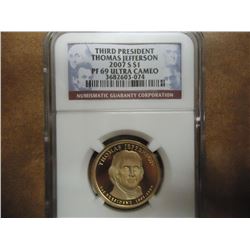 2007-S JEFFERSON DOLLAR NGC PF69 ULTRA CAMEO