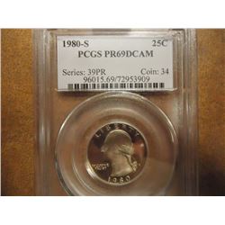 1980-S WASHINGTON QUARTER PCGS PR69 DCAM