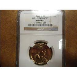 2000-D SACAGAWEA DOLLAR NGC MS67PL MILLENNIUM SET