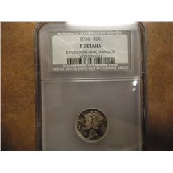 1936 MERCURY DIME NCS FINE DETAILS
