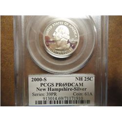 2000-S SILVER NEW HAMPSHIRE QUARTER PCGS PR69 DCAM