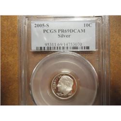 2005-S SILVER ROOSEVELT DIME PCGS PR69 DCAM