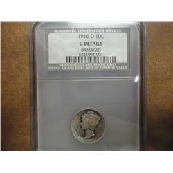 1916-D MERCURY DIME KEY DATE NCS GOOD DETAILS 2015 REDBOOK RETAIL IS $1000.00