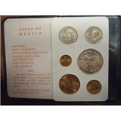 MEXICO 6 COIN UNC SET AS SHOWN