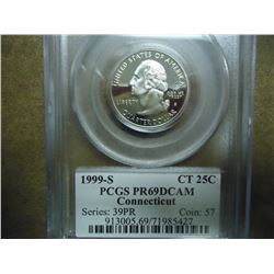 1999-S CONNECTICUT QUARTER PCGS PR69 DCAM